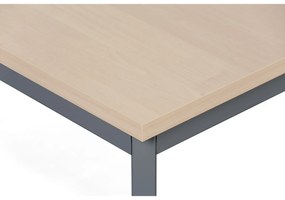 Jedálenský stôl TRIVIA, tmavo sivá podnož, 800 x 800 mm, breza