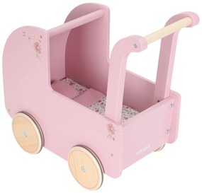 Kočík pre bábiky drevený s perinkou Pink