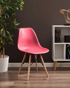 Dekorstudio Dizajnová jedálenská stolička v škandinávskom štýle - ružová