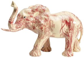Elephant Hathi dekorácia biela/červená 51cm