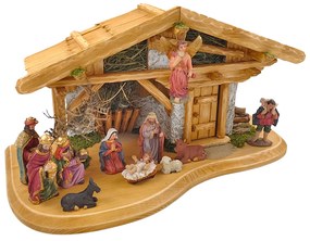 AMADEA Drevený betlehem BEZ FIGURÍK 44 cm