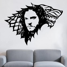 Veselá Stena Samolepka Jon Snow Hra o tróny Farba: černá, Veľkosť: 80 x 58 cm