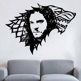 Veselá Stena Samolepka na stenu na stenu Jon Snow Hra o tróny Farba: černá