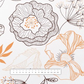 Biante Bavlnený štvorcový obrus Sandra SA-526 Hnedé vlčie maky na bielom 100x100 cm