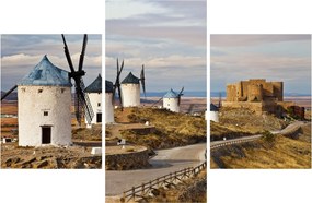 Obraz - Veterné mlyny Consuegra, Španielsko (90x60 cm)