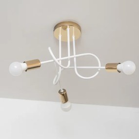 Prisadený luster OXFORD 3xE27/15W/230V zlatá/biela