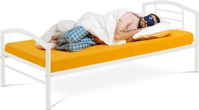Kovová posteľ 90 cm biela BED-1900 WT