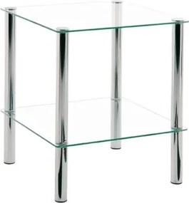 Prístavný stolík Erden, kov/sklo%