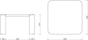 Kovový Záhradný konferenčný stolík 65x65 cm Fli – noo.ma