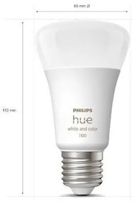 PHILIPS HUE Múdra LED stmievateľná žiarovka HUE s funkciou RGB, E27, A60, 9W, 1100lm, teplá biela-studená biela,