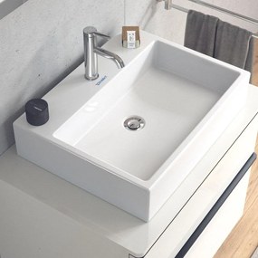 DURAVIT Vero Air umývadlo do nábytku s otvorom, bez prepadu, spodná strana brúsená, 600 x 470 mm, biela, s povrchom WonderGliss, 23506000711