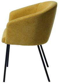 Čalúnené jedálenské kreslo s podrúčkami v horčicovej farbe Easton – Unique Furniture