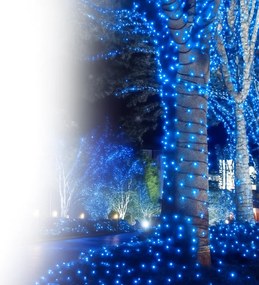 Vianočné svetielka vonkajšie FLASH modrá 200 LED