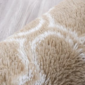 Protišmykový koberec DECOR béžový kruh