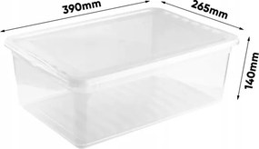Keeeper Úložný box s vekom (má 2 funkcie) BEA Clearbox 11L, 39 x 29,5 x 16 cm