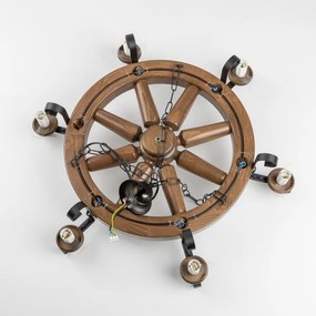 Brilagi - Luster na reťazi ROATA 6xE14/40W/230V priemer 70 cm buk/orech