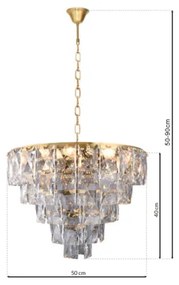 Krištáľový luster na reťazi CHELSEA 6xE14/40W/230V