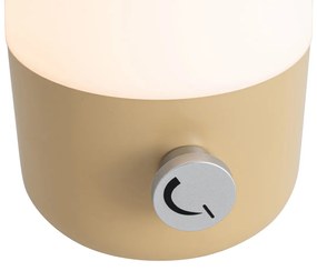 Vonkajšia stolná lampa zlatá s bielou vrátane nabíjateľnej LED IP44 - Haard