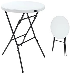 InternetovaZahrada Skladací barový stôl Ø72 cm - biely