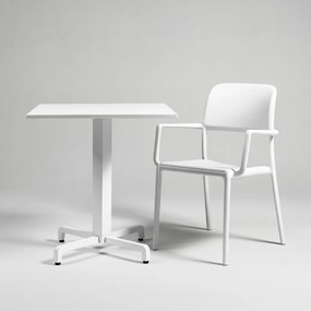 RIVA ARMCHAIR záhradná stolička s podrúčkami bianco