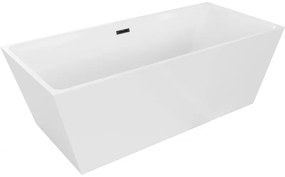 Mexen Lita, voľne stojaca vaňa 170 x 75 cm, biela, čierny matný prepad, 52121707500-70