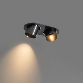 Zaoblené zapustené bodové svetlo tmavosivé GU10 50 mm 2-svetlo - Installa