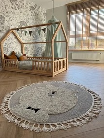 Detská domčeková posteľ Bianco duo 90 x 190 cm - prírodná borovica / nízke nôžky