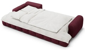 Vínovočervená rozkladacia/s úložným priestorom rohová pohovka (ľavý roh/s leňoškou) Linz – Cosmopolitan Design