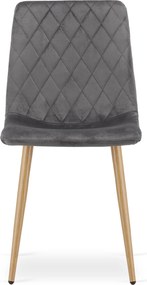 Set 2 kresiel TURIN - svetlosivý zamat