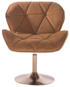 LuxuryForm DESIGN Stolička MILANO VELUR na zlatom tanieri - hnedá