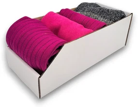 Úložné boxy na oblečenie, organizéry do skrine BIELY KARTÓN 20x47 cm