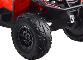 JOKOMISIADA Detská štvorkolka na akumulátor pre 2 osoby CAN-AM OUTLANDER 4x4 s LED panelom PA0326 červená