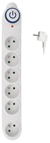 SOLIGHT Prepäťová ochrana 150J, 6x zásuvka, 3m, biela