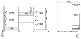 Biela/v prírodnej farbe komoda v dekore duba 149x84x48 cm Next – Tvilum