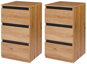 Livarno home Úzka komoda Genf s 3 zásuvkami, 2 kusy  (800009087)