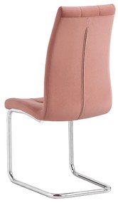 Jedálenská stolička Saloma New - ružová (Velvet) / chróm