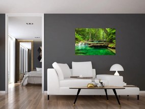 Obraz - Zelený vodopád (90x60 cm)