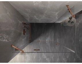 Mexen Lunar, 1-krídlový sprchový kút, ľavý, 85 x 80 cm, 8mm číre sklo, medený profil, 834-085-080-65-00-L