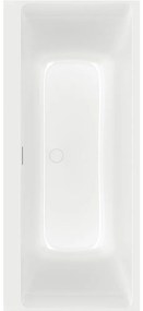 VILLEROY &amp; BOCH Subway 3.0 pravouhlá vaňa z materiálu Quaryl, odtok v strede, vrátane napúšťania vane SilentFlow, 1700 x 750 x 480 mm, biela alpská, UBQ170SBW2TDV-01