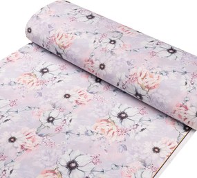 Biante Dekoračný štvorcový obrus PML-068 Ružové kvety na sivofialovom 60x60 cm