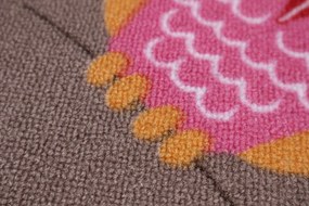 AladinWorld Expres, AKCIA: 120x170 cm Detský kusový koberec Little Owls - obšitý zo všetkých strán, šíře, hnedá, filc, detská izba