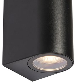 Moderná vonkajšia nástenná lampa čierna plastová oválna 2-svetlá - Baleno