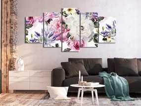 Artgeist Obraz - Rose Composition (5 Parts) Wide Colourful Veľkosť: 200x100, Verzia: Premium Print