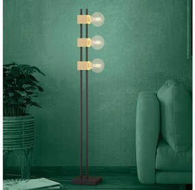 Eglo 390194 - Stojacia lampa LEVANTARA 3xE27/40W/230V čierna/hnedá