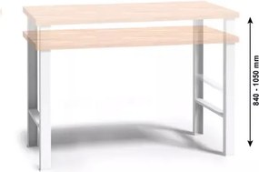 Pracovný stôl do dielne G3, buková škárovka, nastaviteľné kovové nohy, 1700 mm
