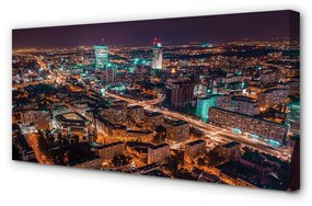 Obraz na plátne Varšava Mesto nočné panorama 120x60 cm