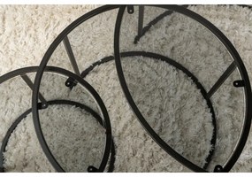 Súprava konferenčných stolíkov Aurum Black and Grey 80 cm, 3 ks