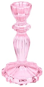 Vysoký ružový sklenený svietnik - Rex London