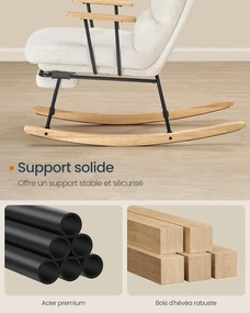 Hojdacie kreslo SONGMICS LYY016W01 - biele