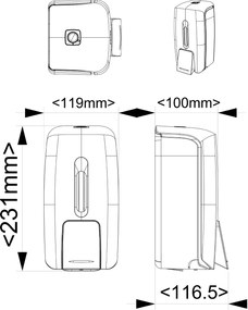 Aqualine Aqualine, OLMO dávkovač tekutého mydla 800ml, biela, 1318-47